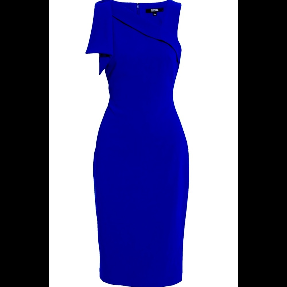 Badgley Mischka bow-embellished crepe dress